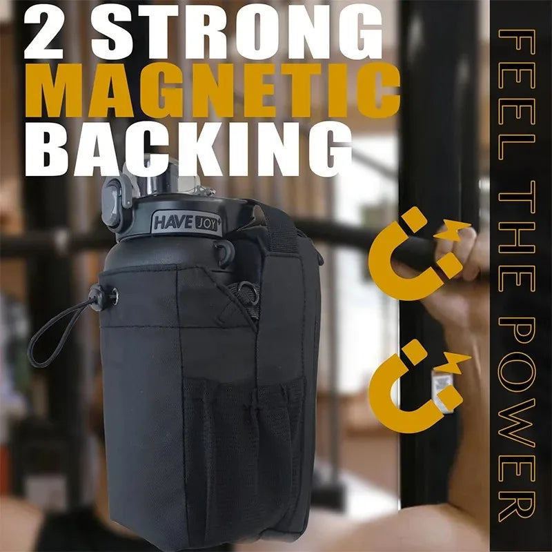 Magnetic Gym Bag with Phone Pocket & Bottle Holder